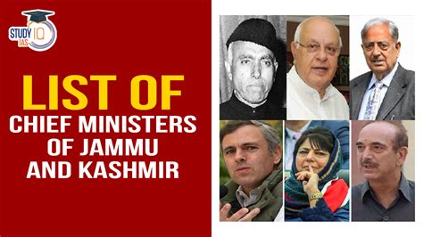 List of chief ministers of Jammu and Kashmir .